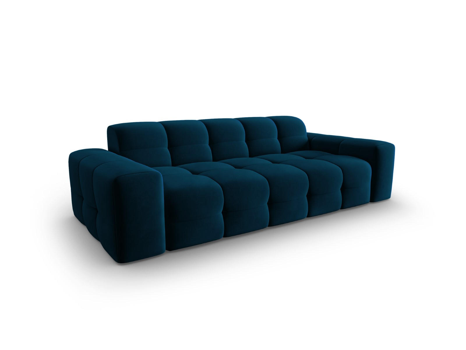 SOFA Kendal aus Samt marineblau 3 Sitzplätze - Blau, Textil (103/79/222cm) - Micadoni