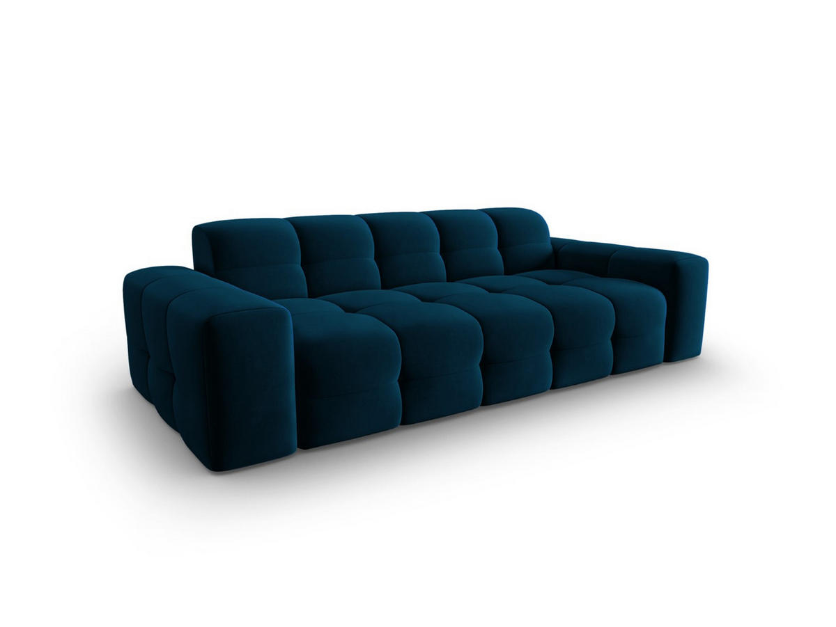 SOFA Kendal aus Samt marineblau 3 Sitzplätze - Blau, Textil (103/79/222cm) - Micadoni