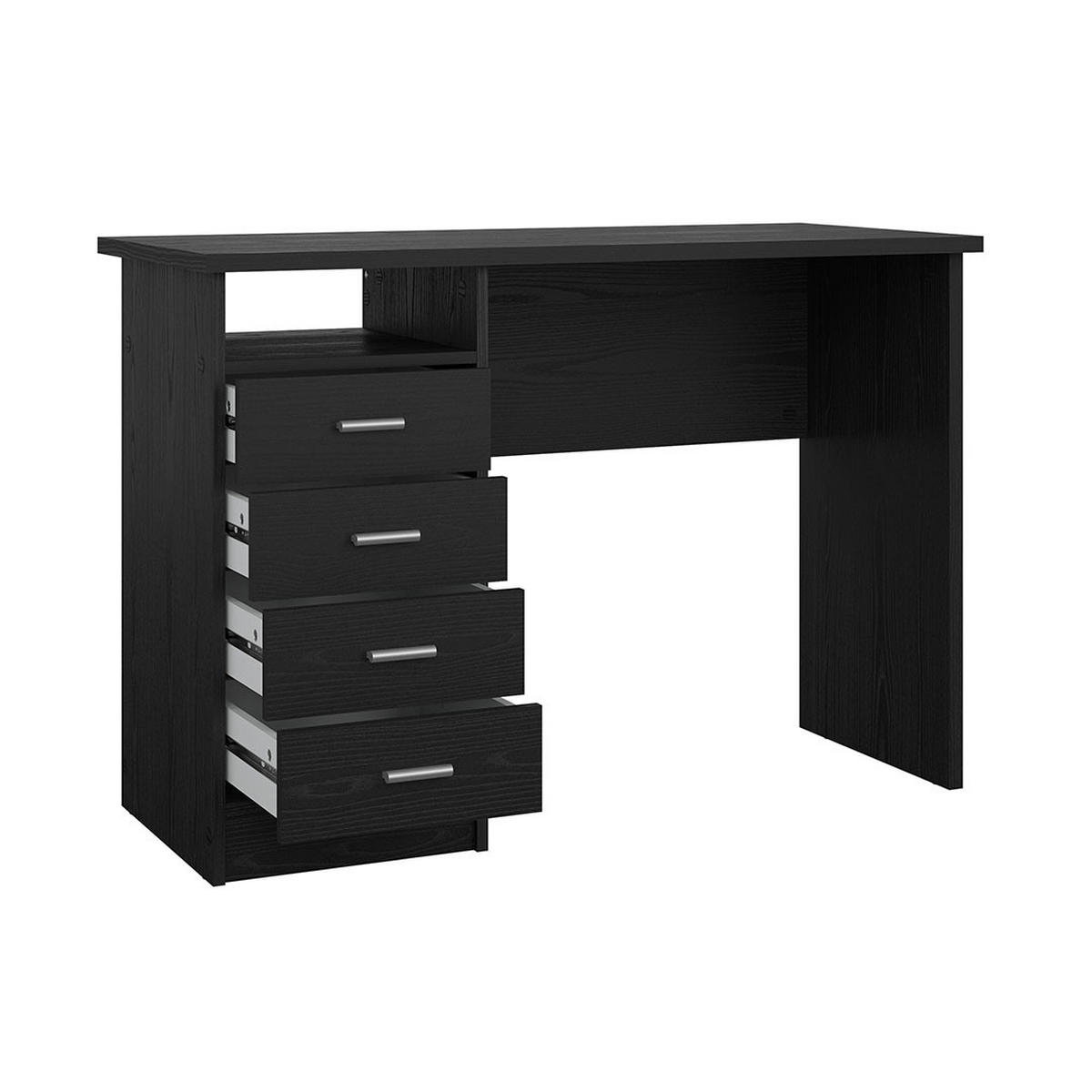 SCHREIBTISCH, FunctionPlus, Schwarz, Holzwerkstoff, 110 x 49 x 76 cm - Schwarz, Holzwerkstoff (49/110/76cm) - ebuy24