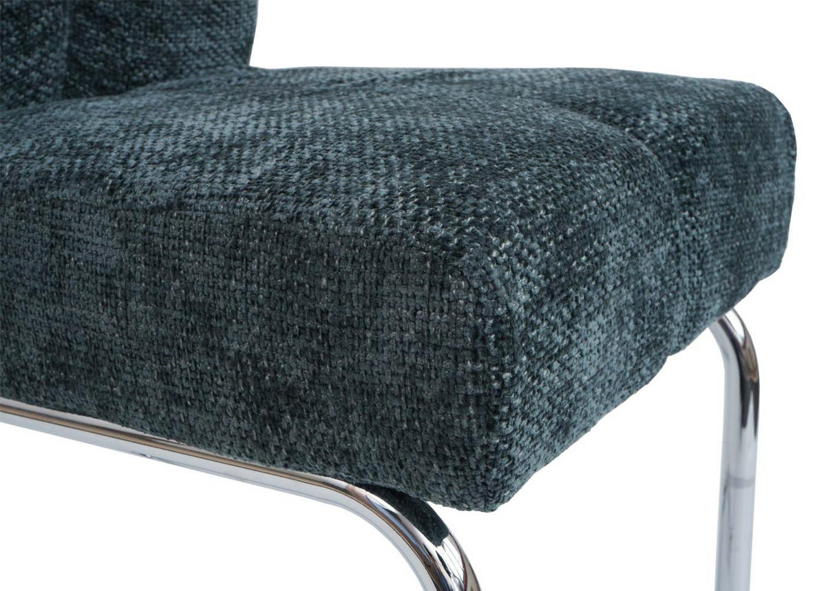 ESSZIMMERSTUHL 6er-Set gepolstert 105x46x60cm Sitzhöhe 53cm Metall Stoff/Textil Chenille Blau-Grün - Blau, Textil (46/105/60cm) - CHEFGASTRO