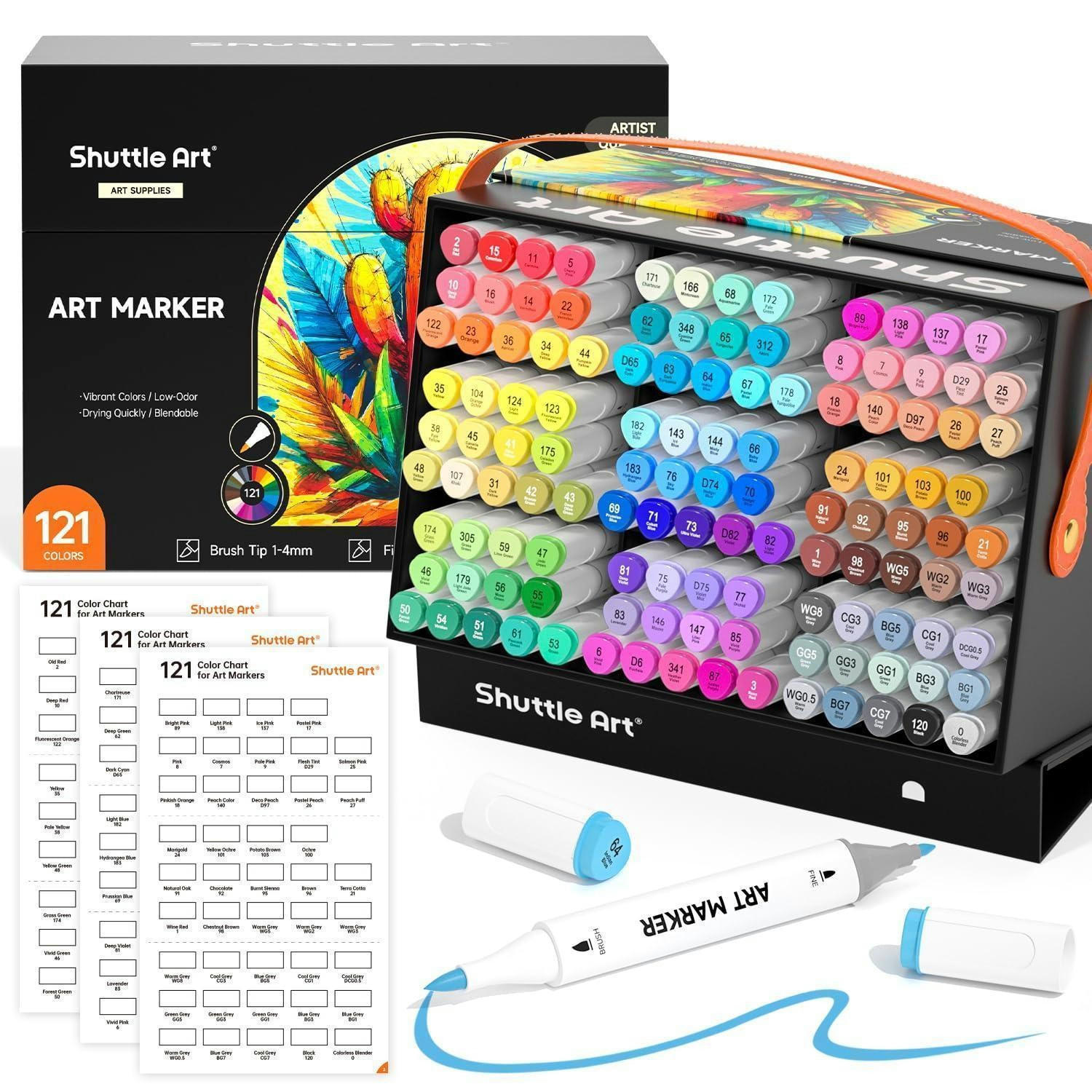 ALKOHOL Marker Set 121 Farben Doppelspitze - Multicolor, Kunststoff (15/10/15cm)