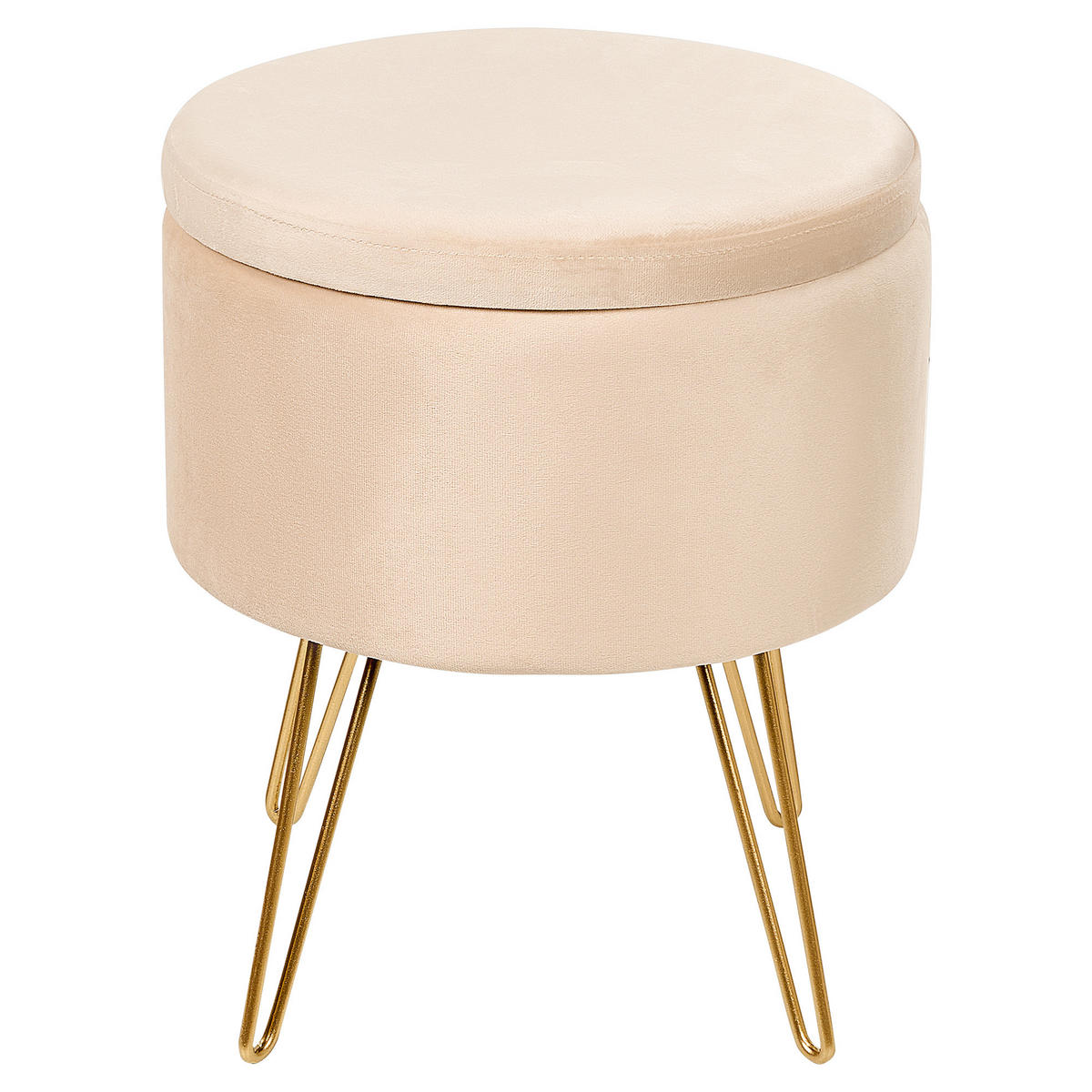 HOCKER Silas 42/42/44 cm - Beige, Textil (42/44/42cm) - Beliani