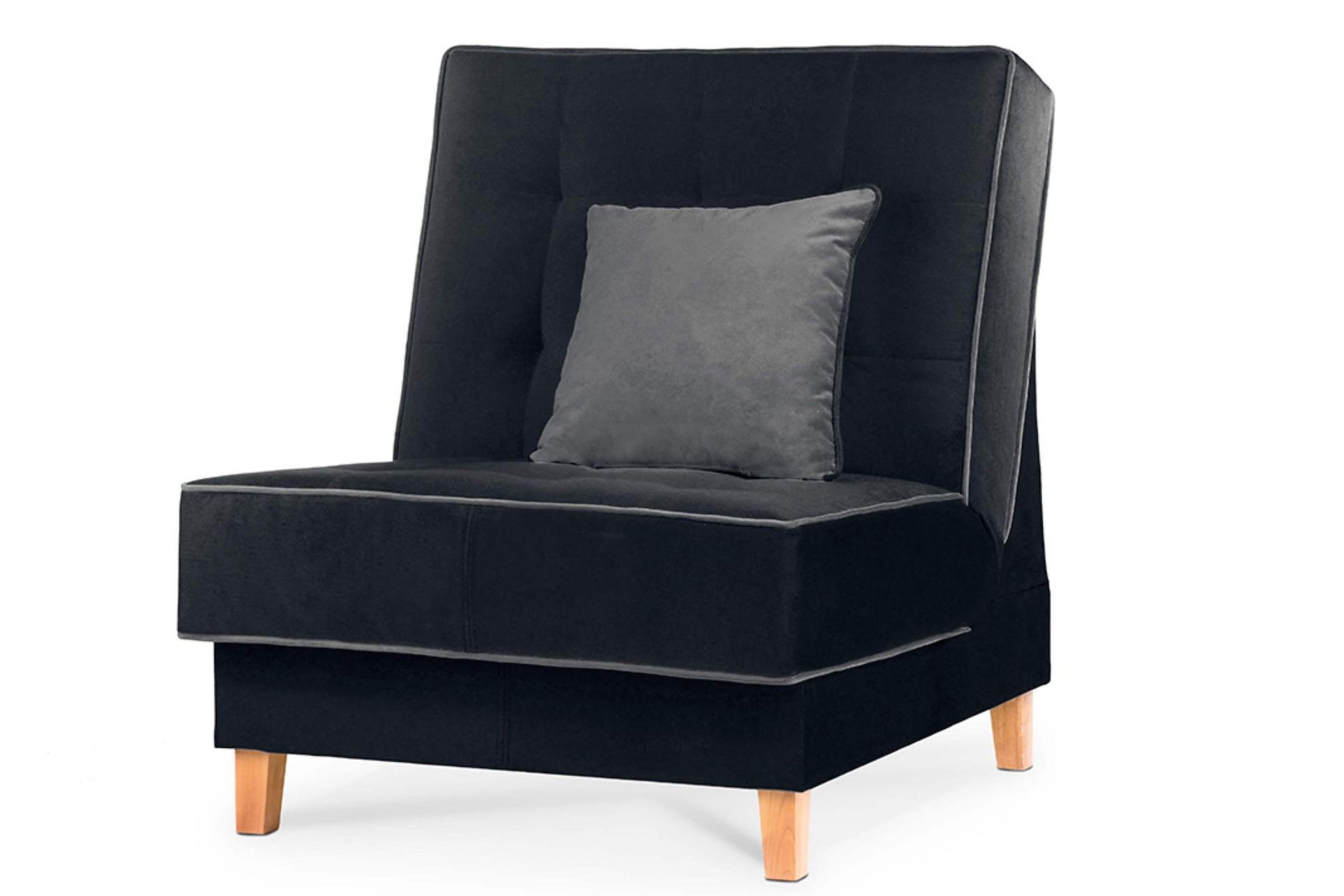 KLAPPSESSEL DOZER einem kleinen Bettkasten, Schwarz - Schwarz, Textil (80/94/93cm) - KONSIMO®