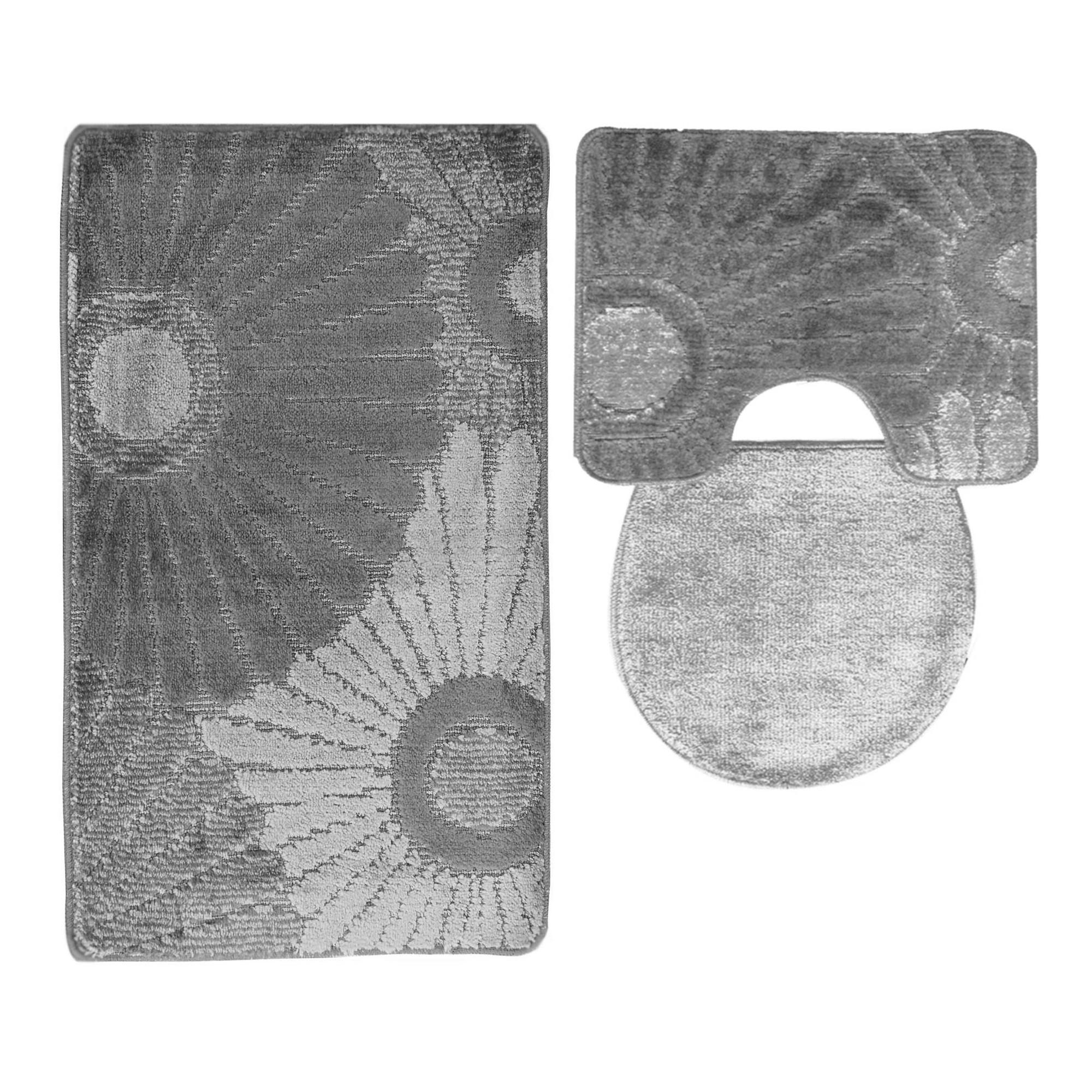 BADEMATTE Set 3 tlg GRAU - Grau, Textil (60/100cm) - ROLFNERS