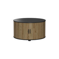 COUCHTISCH Selva Eiche/Schwarz 80 x 80 cm mit Schiebetür - Eichefarben, Holzwerkstoff (80/80/45cm) - Vicco