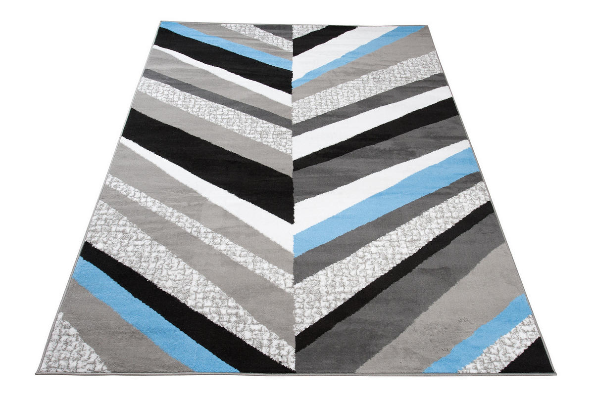 TEPPICH MAYA Blau Streifen Gestreift Meliert 300/400 cm - Blau, Textil (300/400cm) - Tapiso