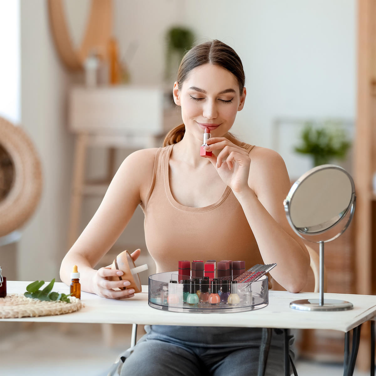 DREHTELLER - Transparent, Kunststoff (27/6.5/27cm) - Relaxdays