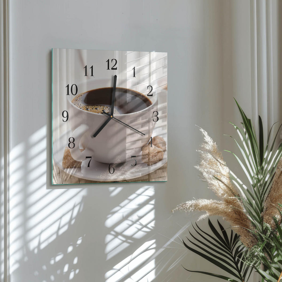 WANDUHR 30x30 cm - Kaffee - Braun, Glas (30/30/0.4cm) - TULUP