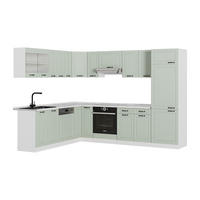 ECKKÜCHE R-Line, Mint Landhaus/Weiß, 287 x 227 cm - Weiß/Grün, Holzwerkstoff (287/206.8/60cm) - Vicco