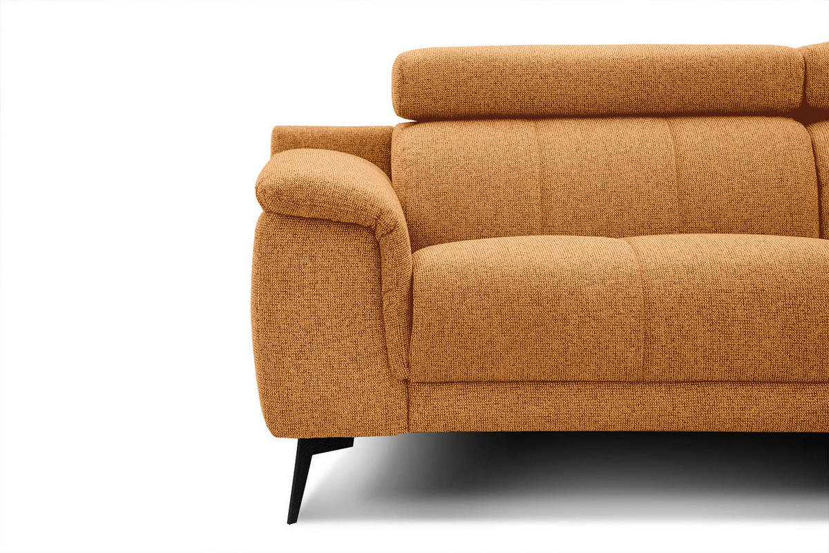 ECKSOFA FIERO 5-Sitzer, orange - Schwarz/Orange, Holzwerkstoff/Textil (290/228cm) - Courtois Laville