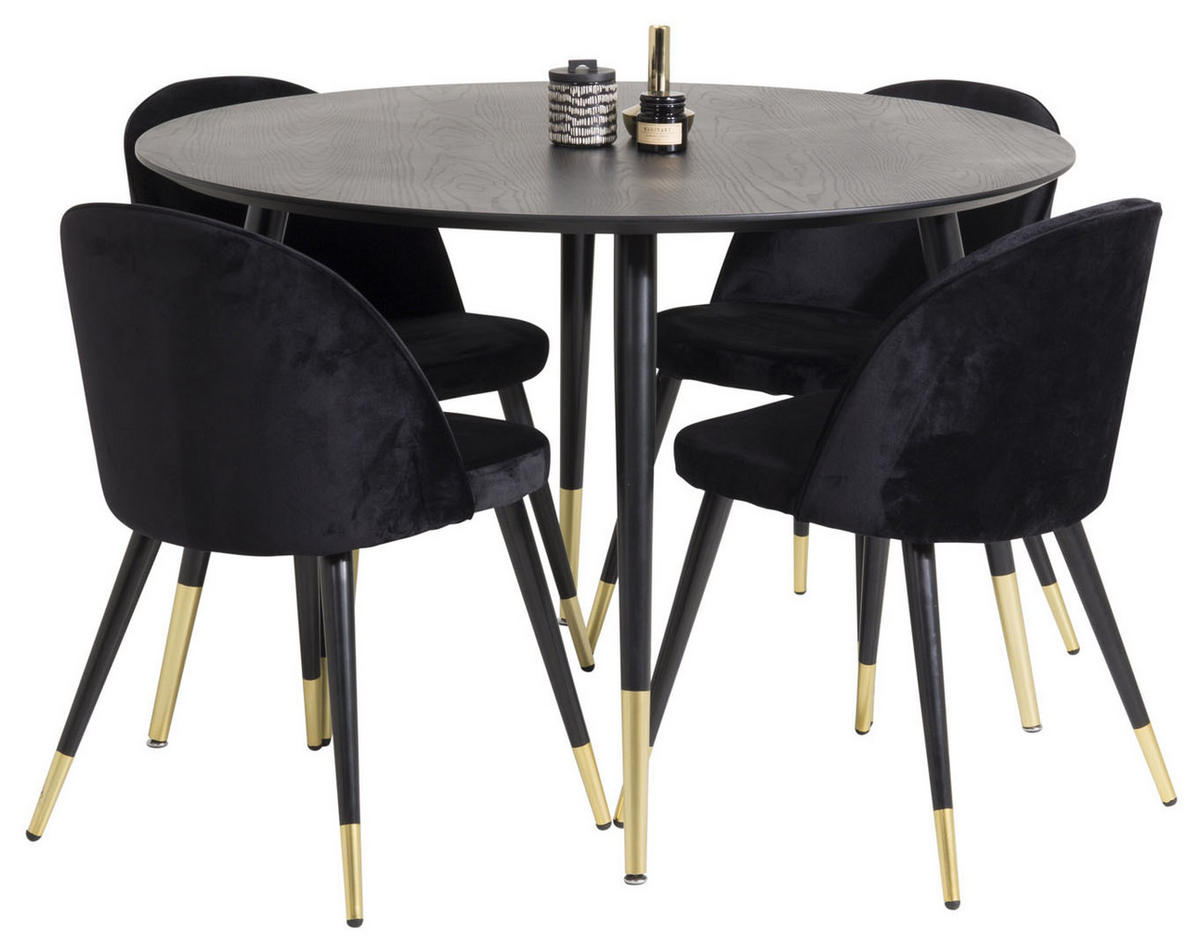 TISCHGRUPPE Schwarz - Schwarz, Holzwerkstoff (115/75/115cm) - ebuy24