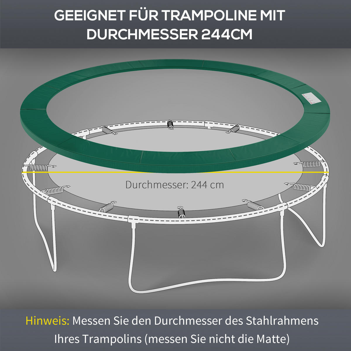 RANDABDECKUNG, PE, Grün, Ø244 cm - Grün, Kunststoff (244/244cm) - HOMCOM