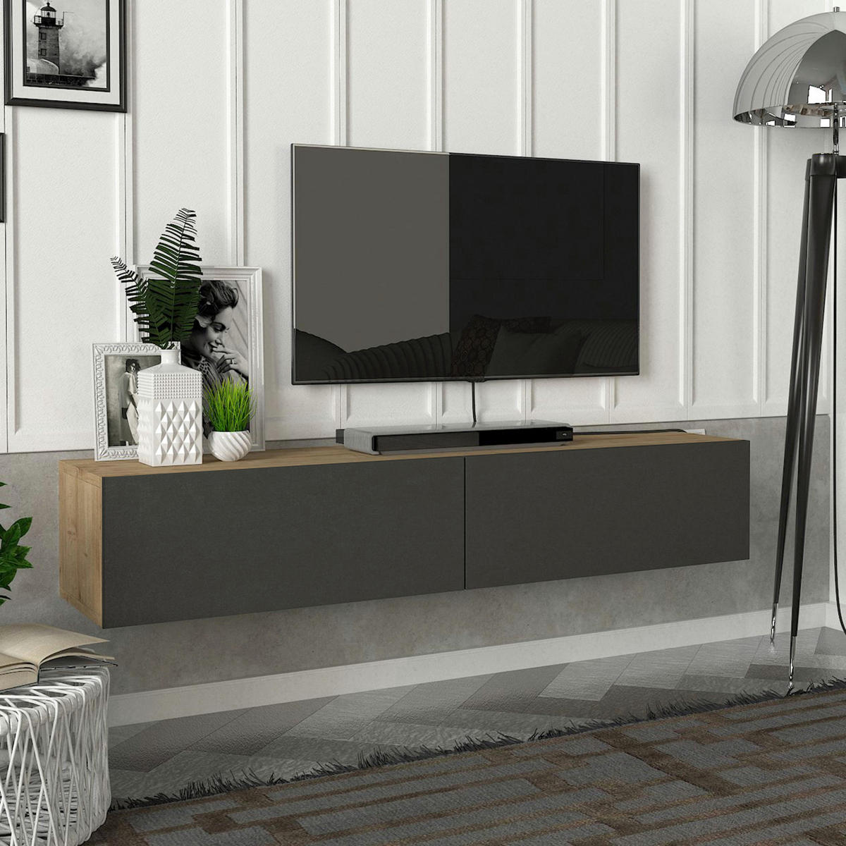 TV-ELEMENT Toivakka - Anthrazit, Holzwerkstoff (135/25/31cm) - [en.casa]
