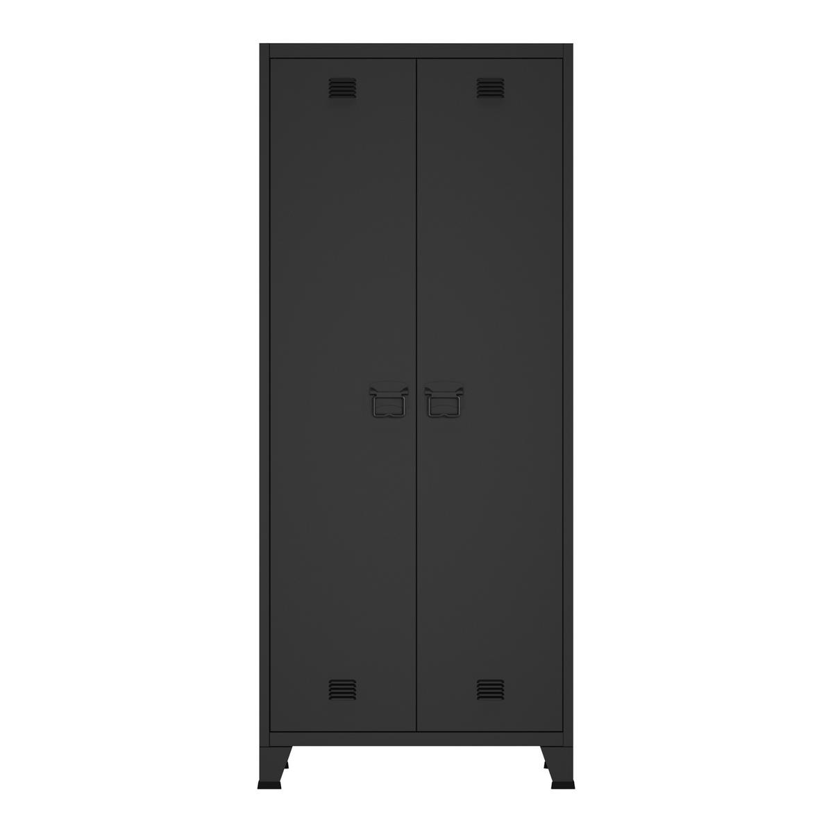 KLEIDERSCHRANK Hankasalmi - Schwarz, Metall (90/180/40cm) - [en.casa]