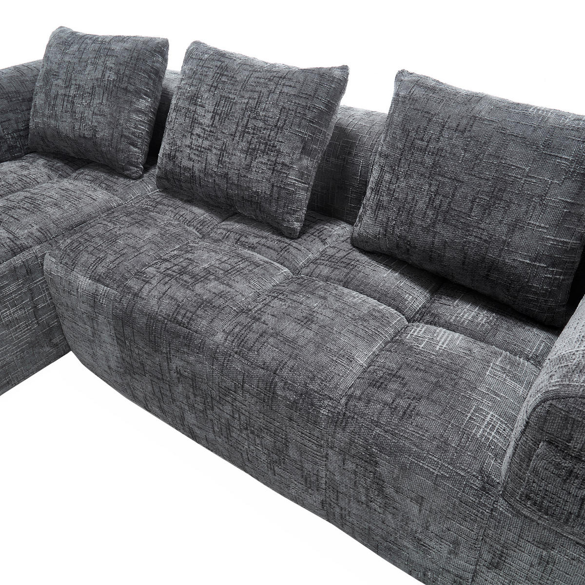ECKSOFA 250/158/60 cm Grau - Grau, Textil (158/250cm)
