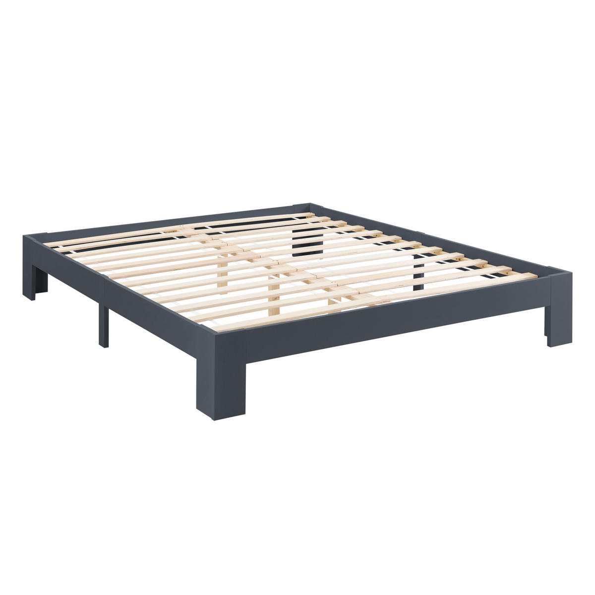 HOLZBETT Raisio - Dunkelgrau, Holz (140/200cm) - [en.casa]