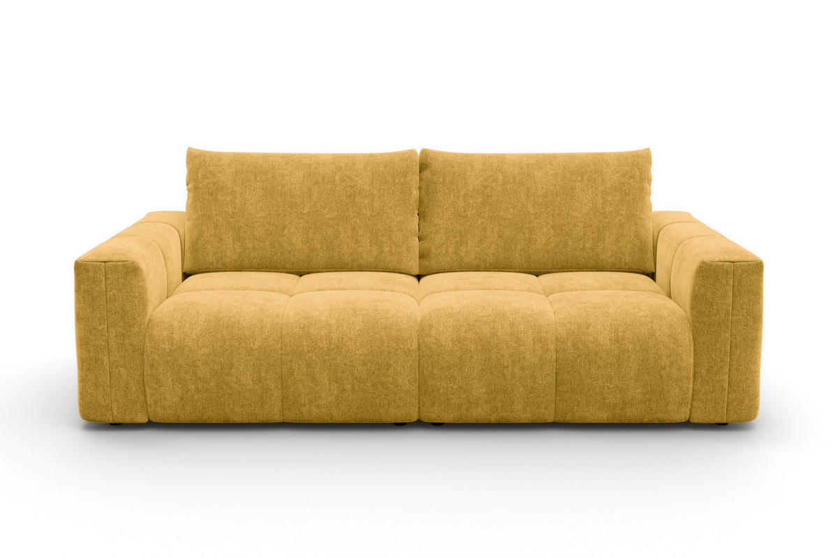 SOFA VERONA 3-Sitzer, Gelb - Gelb/Schwarz, Holz/Textil (224/83/110cm) - Courtois Laville