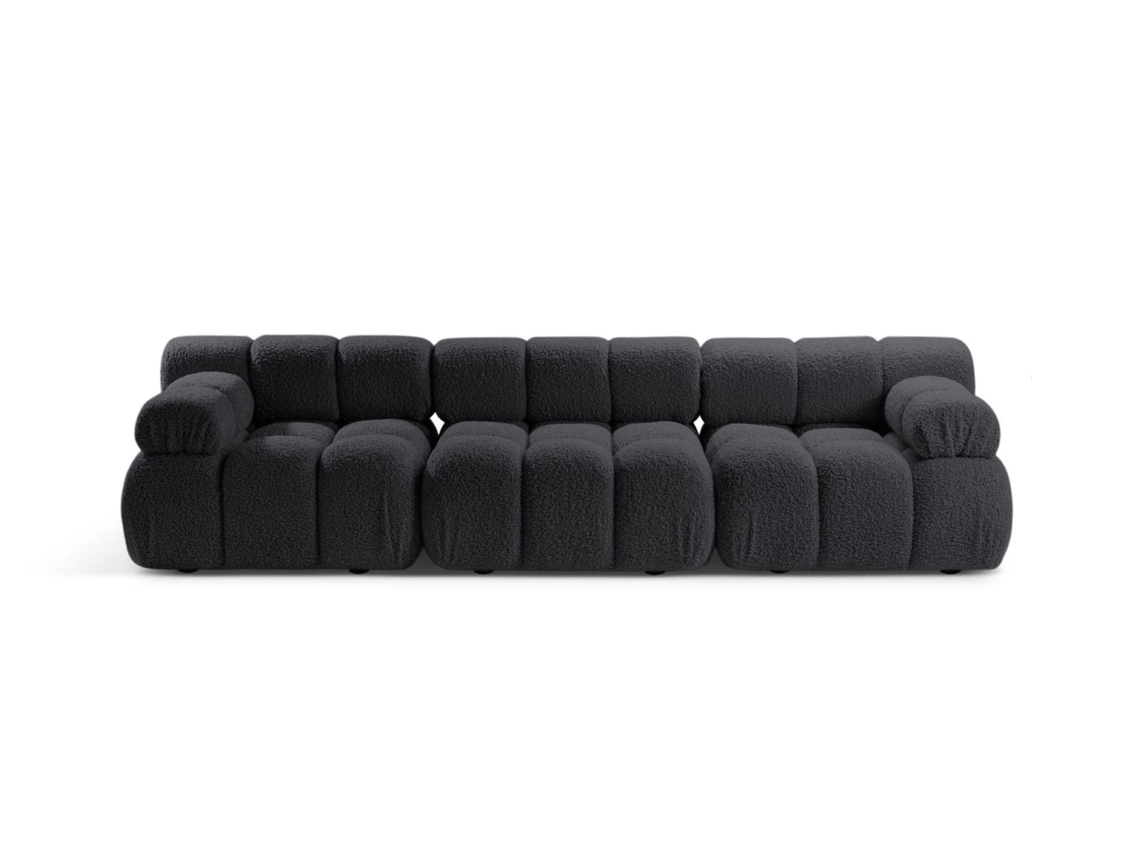 SOFA modular Bellis aus Boucle graphit 3 Sitzplätze - Graphitfarben, Textil (94/70/282cm) - Micadoni