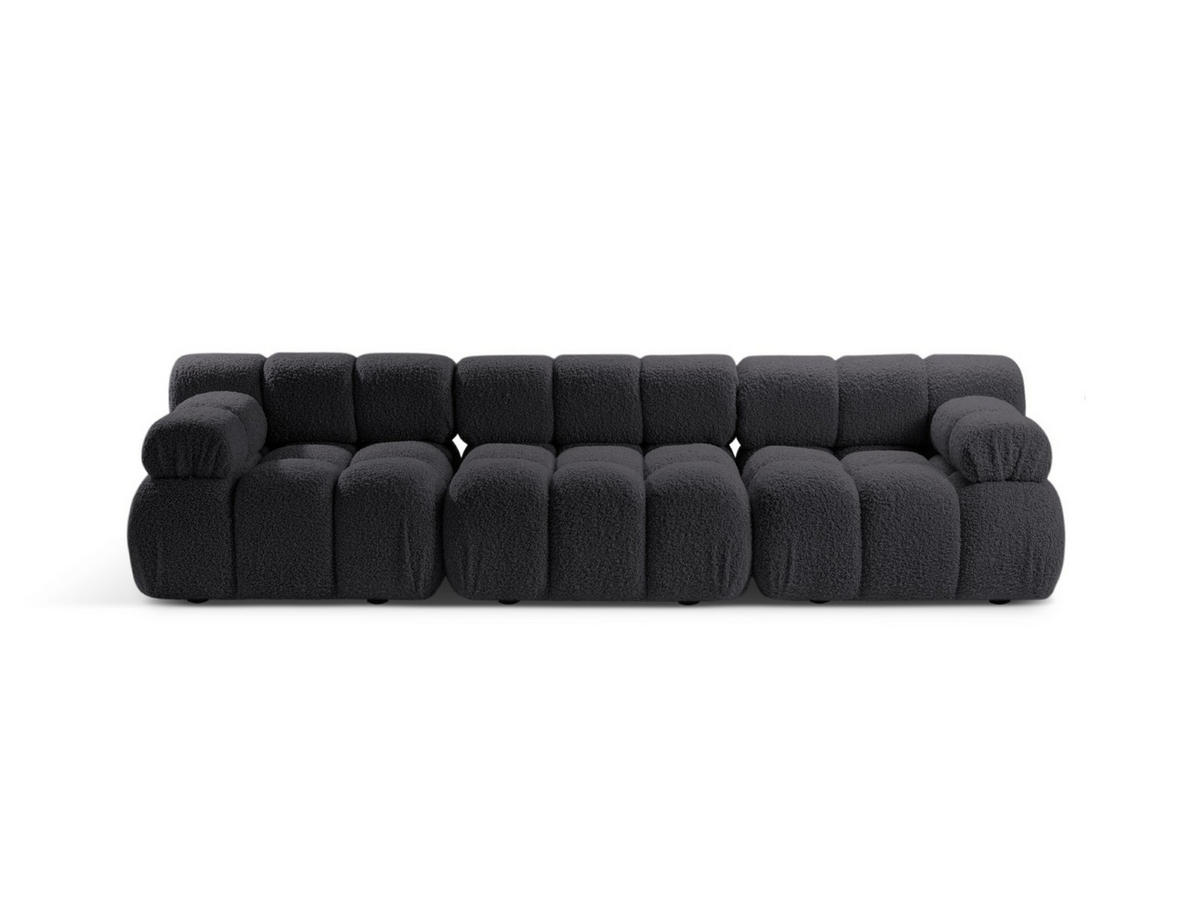 SOFA modular Bellis aus Boucle graphit 3 Sitzplätze - Graphitfarben, Textil (94/70/282cm) - Micadoni