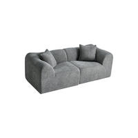 2-SITZER-SOFA DE-35261 mit 2 Kissen Grau - Grau, Textil (87/67/194cm) - ComfortXL