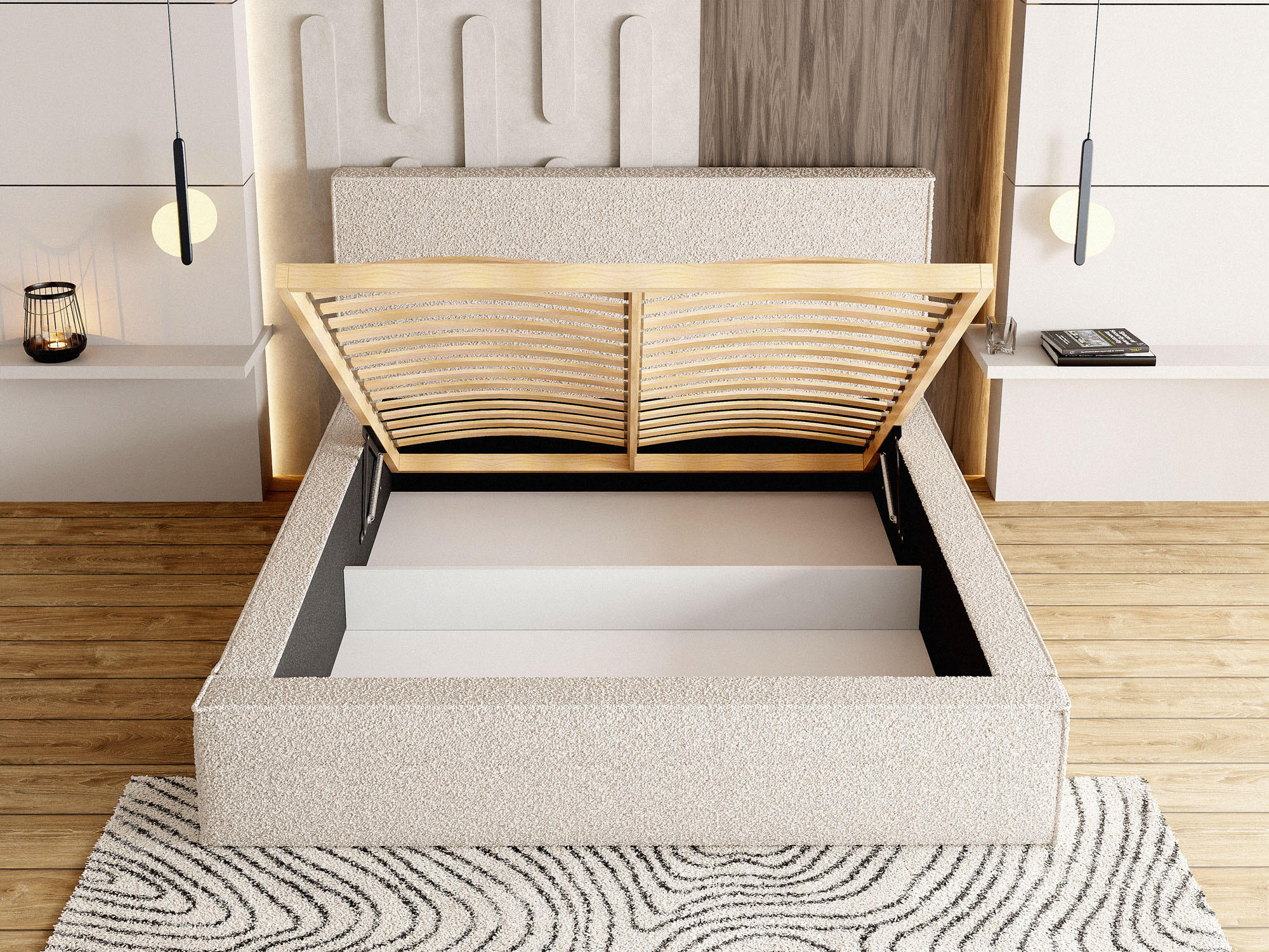 Thumbnail - WFL Group Polsterbett, Beige, Textil, Rechteckig, 140x200 cm, Schlafzimmer, Betten, Polsterbetten