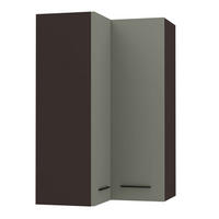ECKHÄNGESCHRANK Bonn W14/60 lava / reed green matt 60 / 60 / 96cm - Dunkelgrau/Grün, Holz/Holzwerkstoff (60/96/60cm) - Feldmann-Wohnen