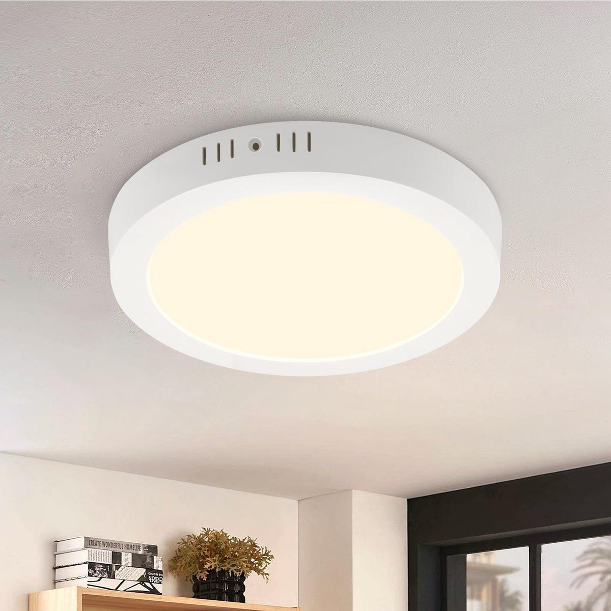 LED-DECKENLEUCHTE Regenkreis 23/23/3.2 cm - Weiß, Kunststoff (23/23/3.2cm) - Nettlife