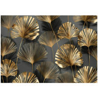 FOTOTAPETE Blätter Abstrakt Golden 200x140 cm - Multicolor, Papier (200/140cm) - Wallarena