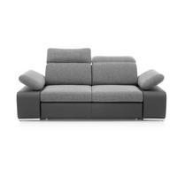 BETTSOFA TRENTO Grau Geflochtener Stoff - Grau, Textil (96/107/214cm) - MASSENO