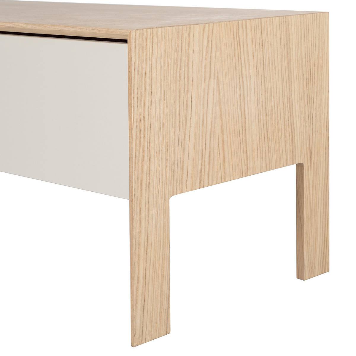 TV-LOWBOARD - Eiche teilmassiv, Mushroom Creme / Eiche Hell - Creme, Holzwerkstoff (185/44/45cm) - home24
