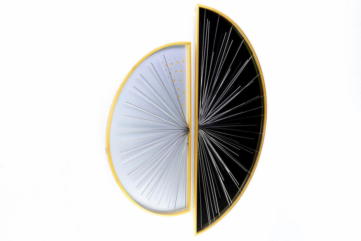 WANDDEKO Schwarz-Weiß 91/81 cm - Schwarz, Metall (4.75/81/4cm) - KUNSTLOFT