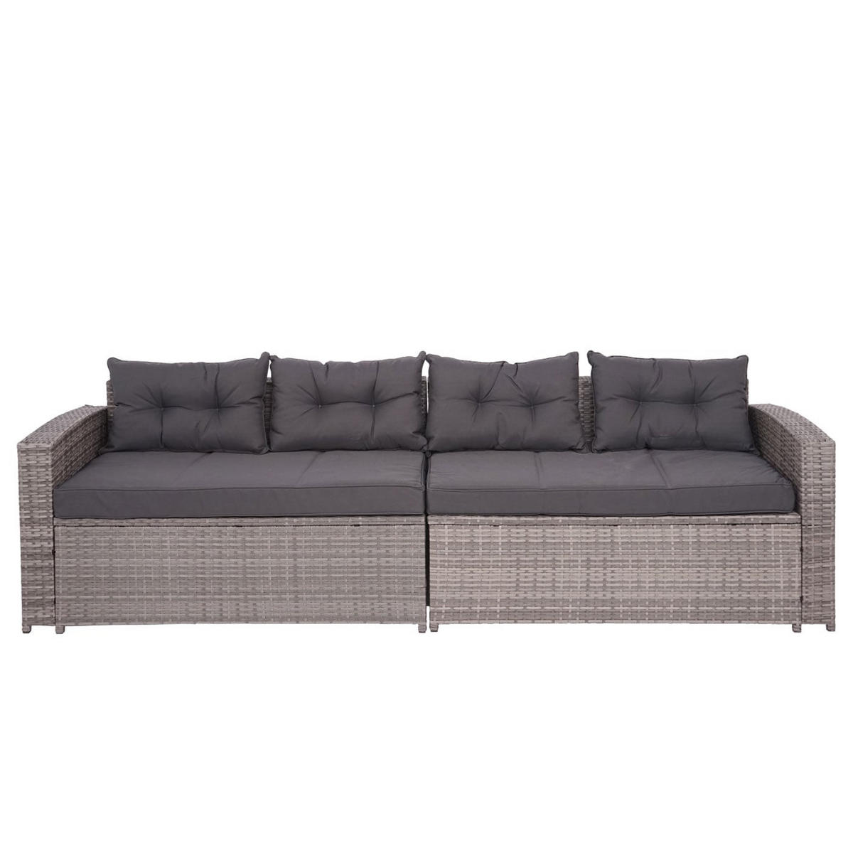 GARTEN-SET Grau Kissen Dunkelgrau - Grau, Metall - PROREGAL
