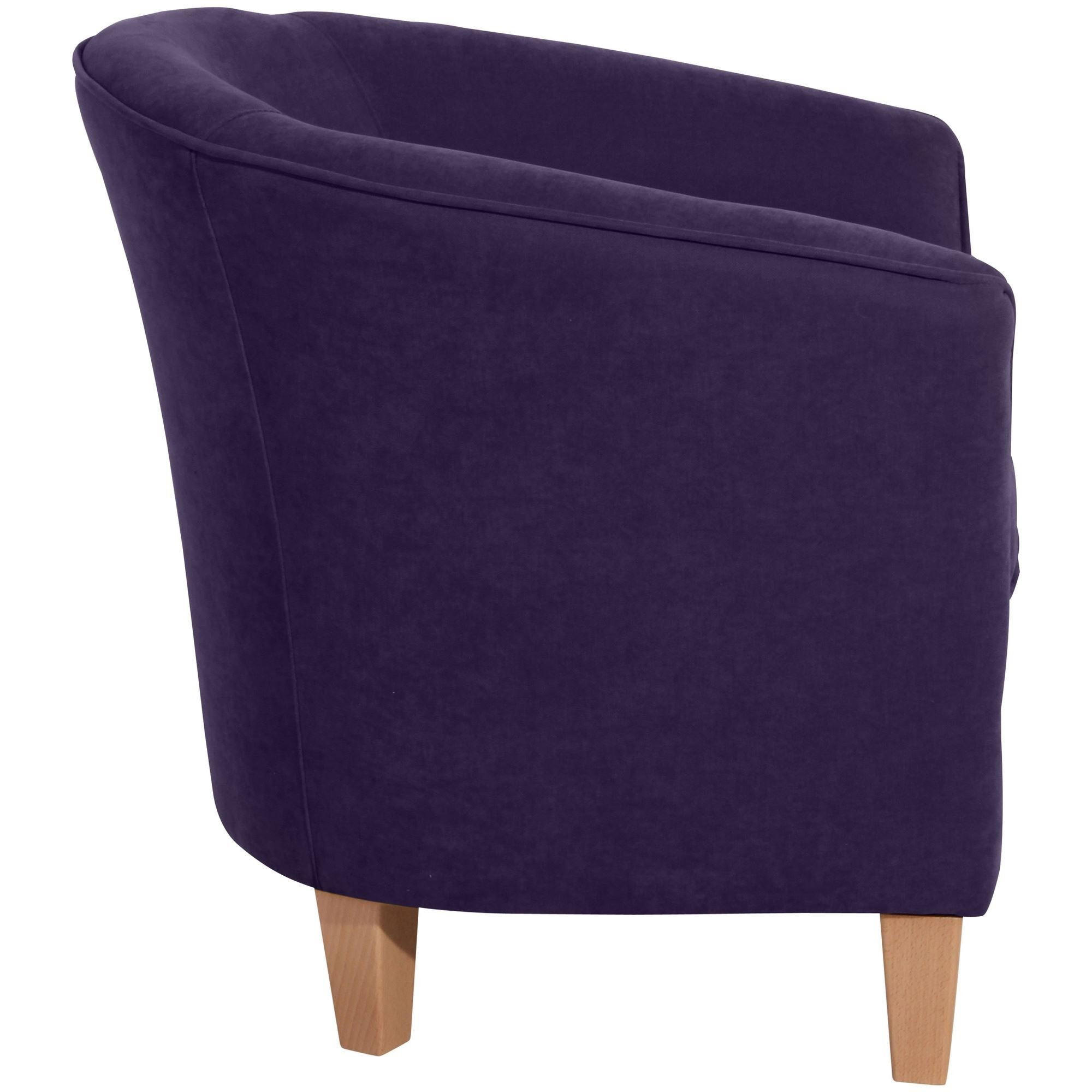 SESSEL Karine Bezug Veloursstoff Buche natur / violett - Lila, Kunststoff (70/74/70cm) - 58aufmkessel