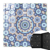 SCHLÜSSELBOX Schwarz 30x30 cm- Türöffnung nach rechts - Orientalisches Mosaik - Blau, Metall (30/30/5cm) - TULUP