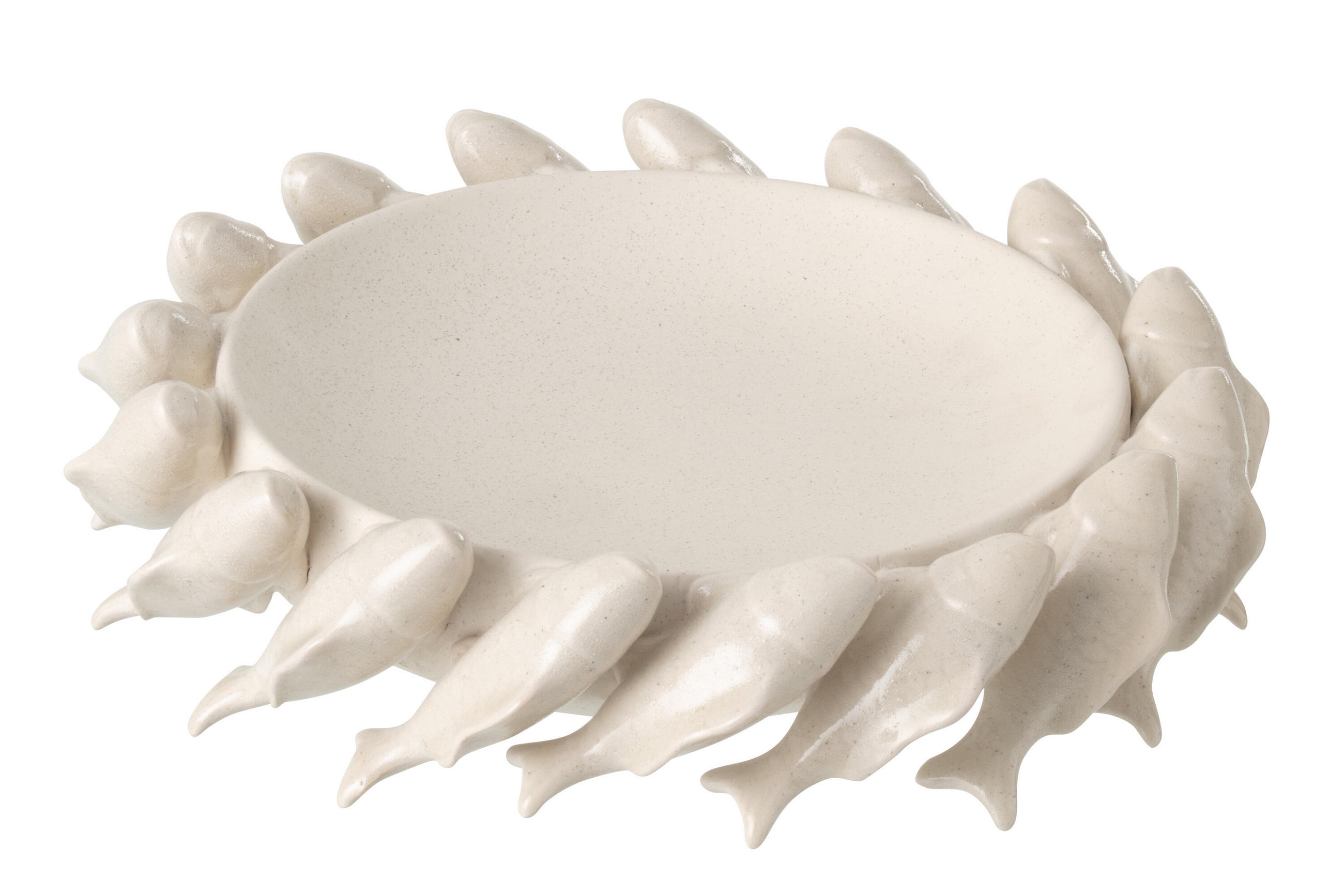 DEKORATIVE SCHÜSSEL FISCH - Weiß, Keramik (32/8.5cm) - J-Line