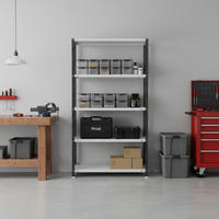 SCHRAUBREGAL PANDA | HxBxT 180x90x40cm | 5 Fachböden | Fachlast 100kg | Anthrazit-Weiß - Anthrazit, Metall (90/180/40cm) - PROREGAL