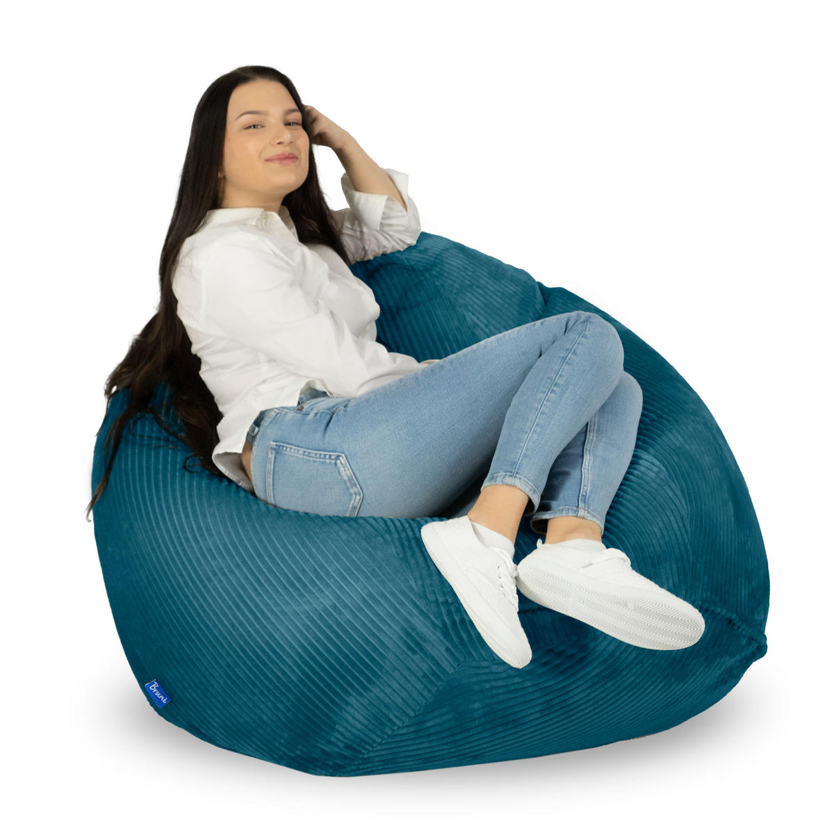 SITZSACK Classico Cord L petrol - Petrol, Textil (90/90/90cm) - Bruni