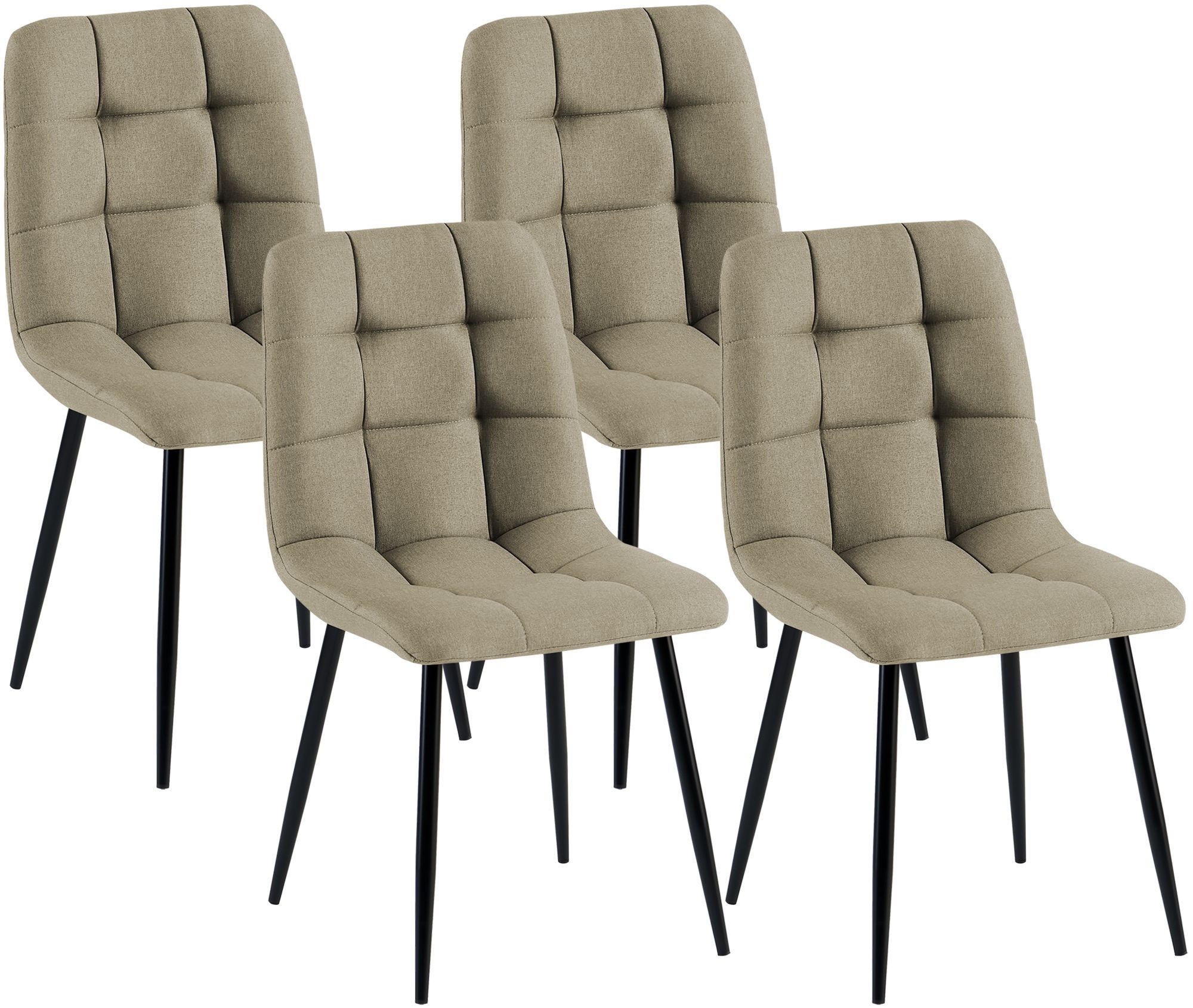 STUHL 4 Stoff Taupe - Taupe/Schwarz, Textil/Metall (45/84/55cm) - CLP