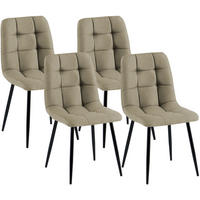 STUHL 4 Stoff Taupe - Taupe/Schwarz, Textil/Metall (45/84/55cm) - CLP