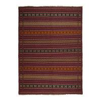 HANDWEBTEPPICH Kelim Kordi Violett 203/147 cm Schurwolle - Violett, Textil (147/203cm) - Looma