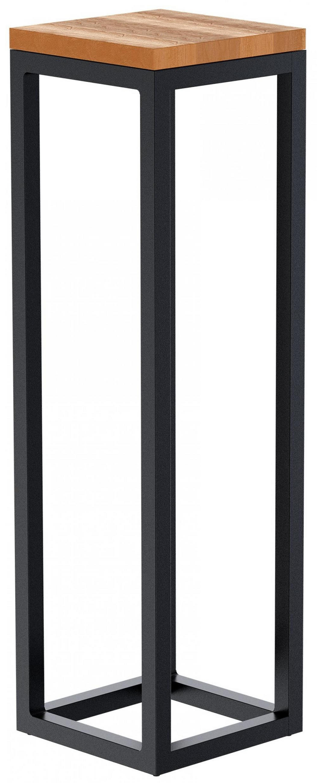 BEISTELLTISCH eckig 20/20/70 cm Holz Eiche - Eichefarben/Schwarz, Holz/Metall (20/20/70cm) - CLP