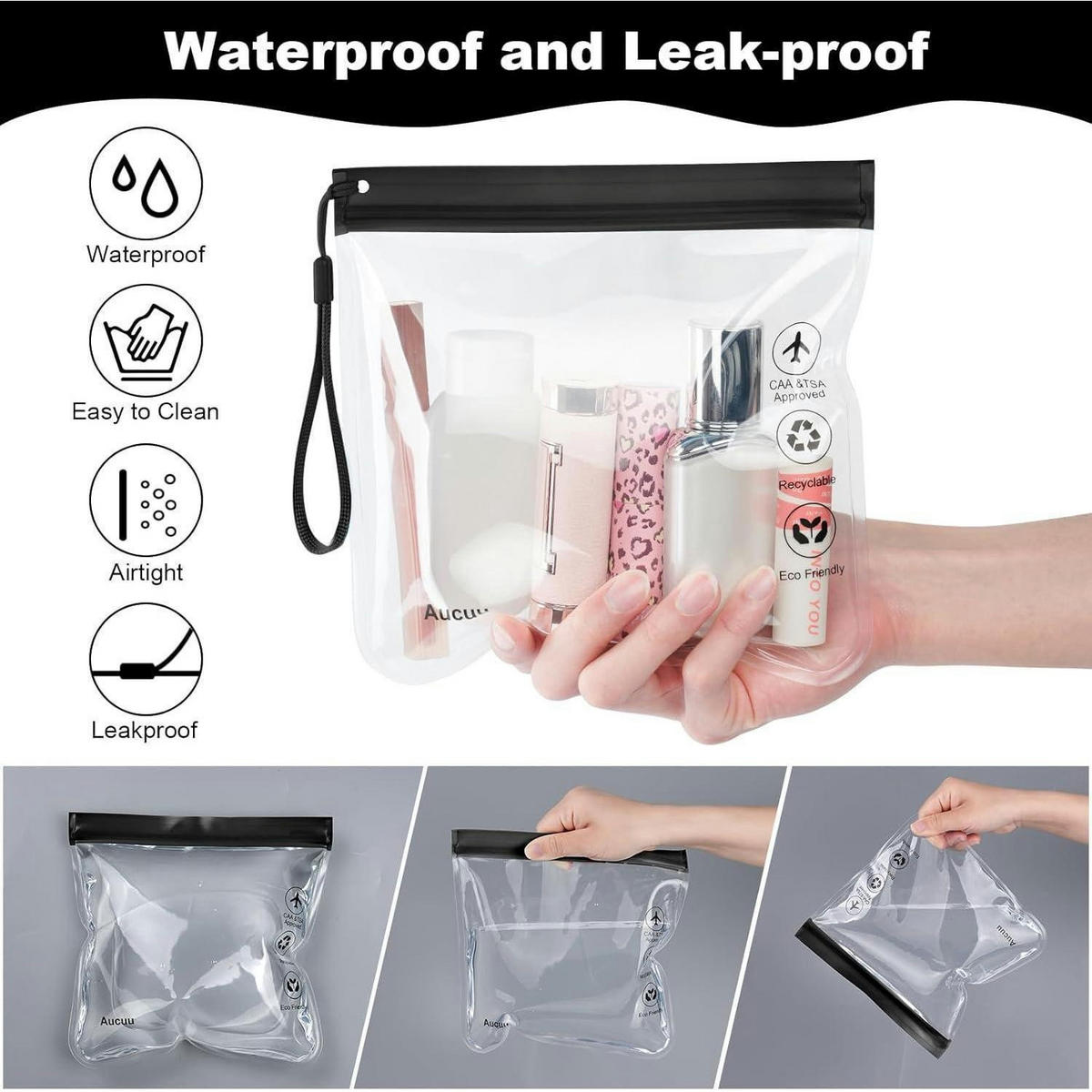 KULTURBEUTEL 4-teiliges Set 20 x 20 cm Transparent - Transparent, Kunststoff (20/1.1/20cm)