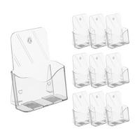 10XPROSPEKTSTÄNDER - Transparent, Kunststoff (17.5/20/8.5cm) - Relaxdays