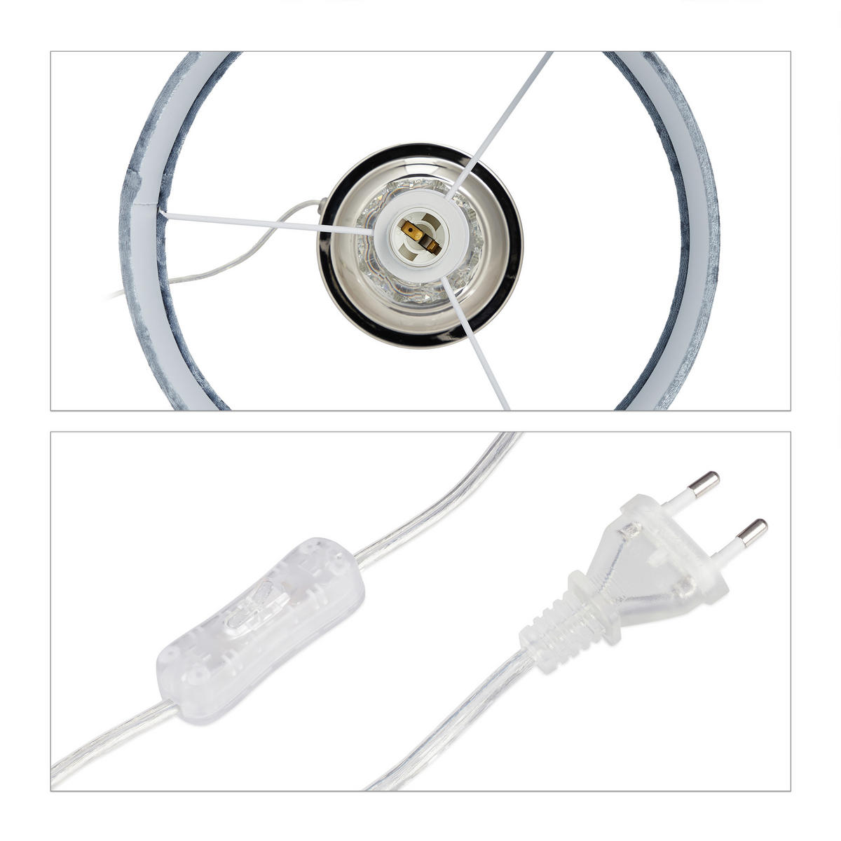 TISCHLEUCHTE - Multicolor, Glas/Textil (26/26/48cm) - Relaxdays