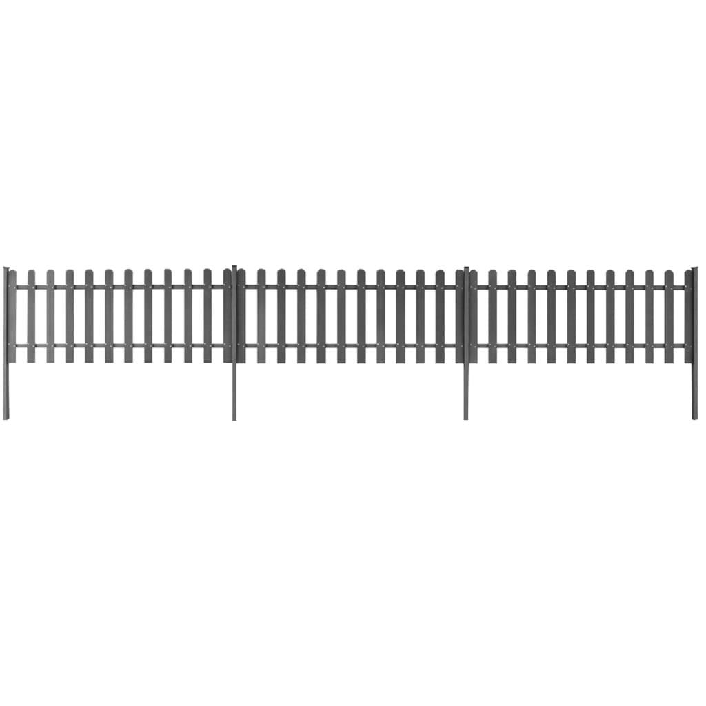 GARTENZAUN, Lattenzaun, 200/60 cm, aus WPC in Grau, 3er-Set - Grau, Holz (600/60cm) - vidaXL