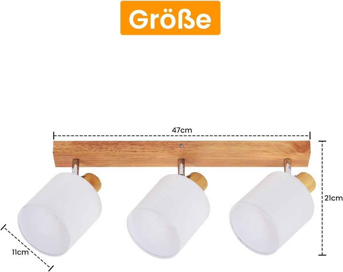 STRAHLER Geschick 3-flammig 48/16/13cm - Ecru, Holz (48/16/13cm) - ZMH
