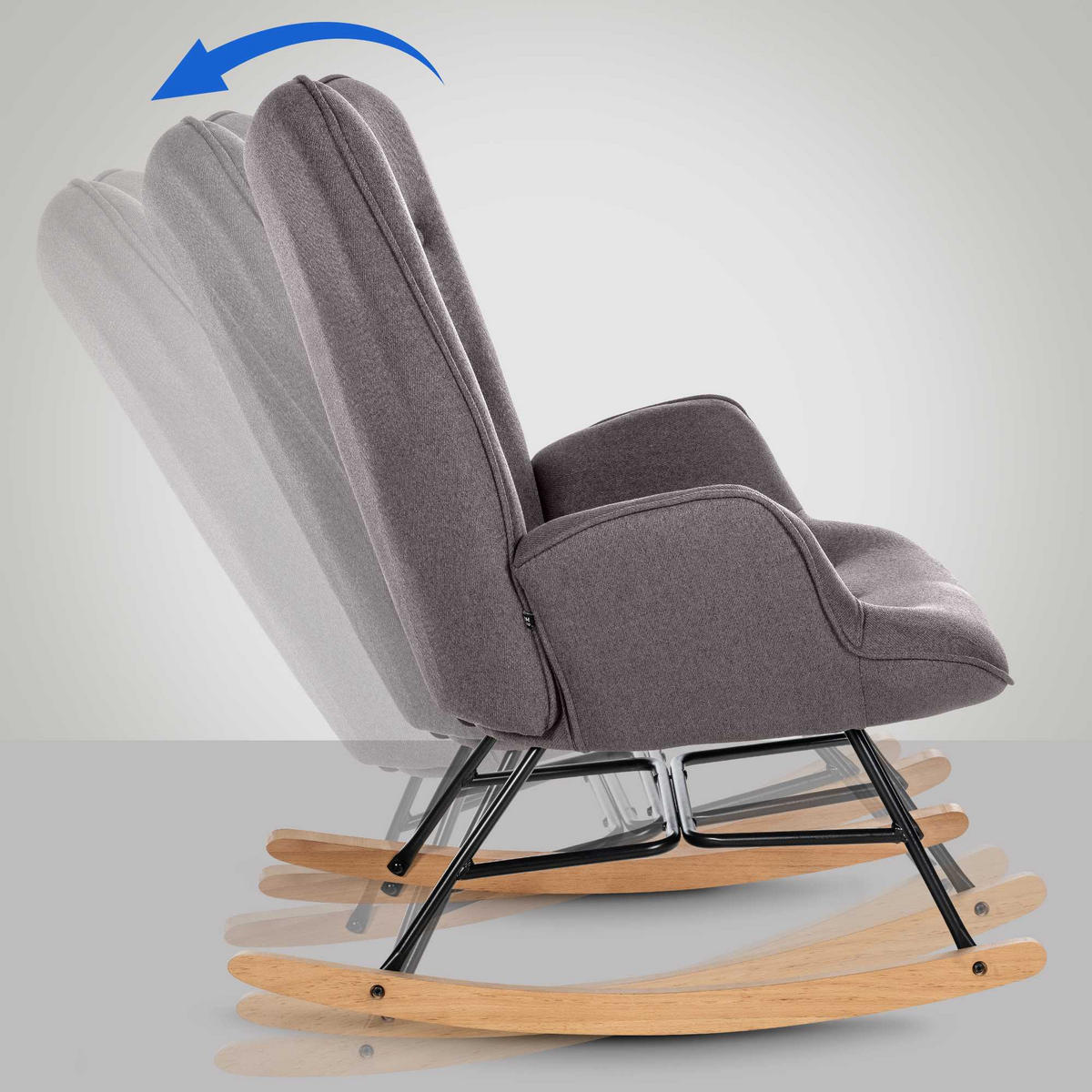 SCHAUKELSTUHL Stoff dunkelgrau - Dunkelgrau, Textil/Metall (71/98/88cm) - CLP