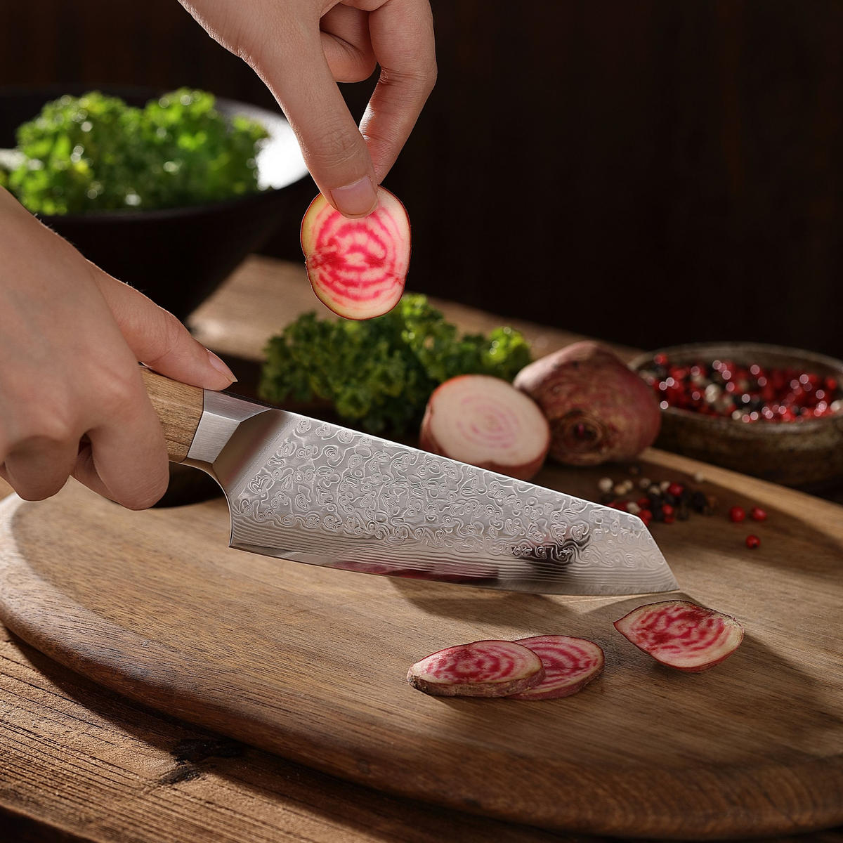 KIRITSUKEMESSER 15 cm - Braun, Metall (29cm) - Wakoli