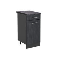 KÜCHENUNTERSCHRANK R-Line Schwarz Beton 40 cm AP Anthrazit - Anthrazit/Schwarz, Holzwerkstoff (40/81.6/60cm) - Vicco
