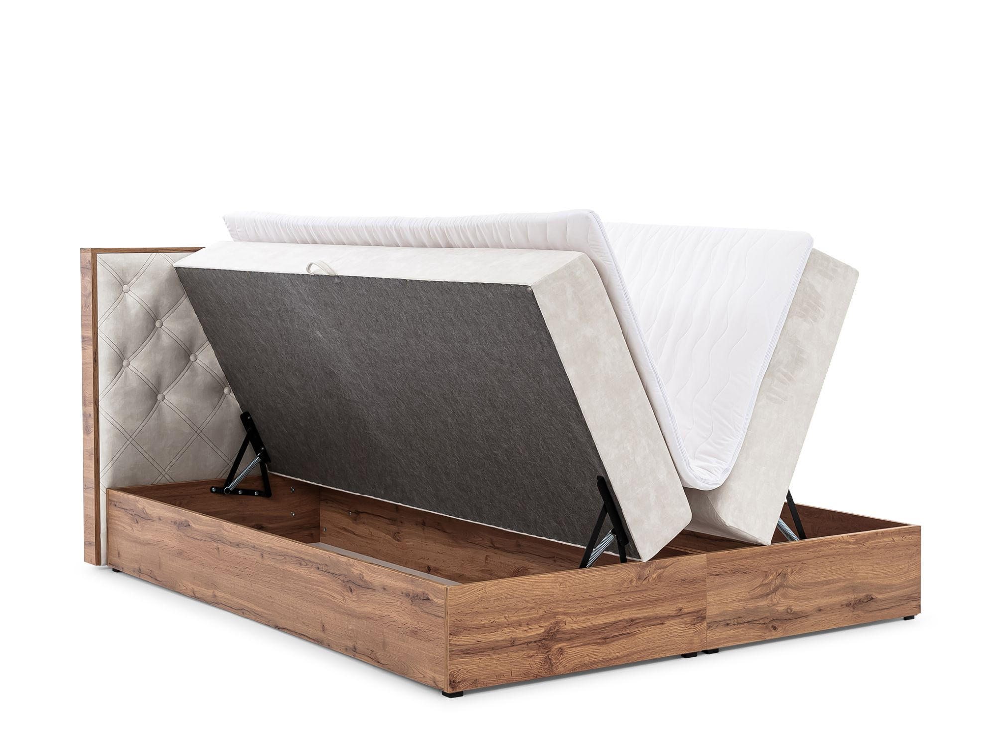 Thumbnail - Fun Möbel Boxbett, Aubergine, Textil, 140x200 cm, Schlafzimmer, Betten, Boxspringbetten